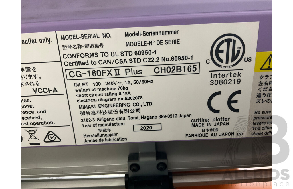 MIMAKI CG.160 FX II Plus Cutting Plotter .