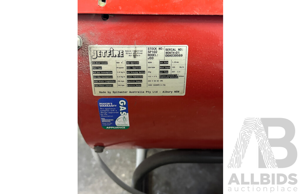 Jetfire J33 Direct Gas-Fired Air Heater - Lot of 2
