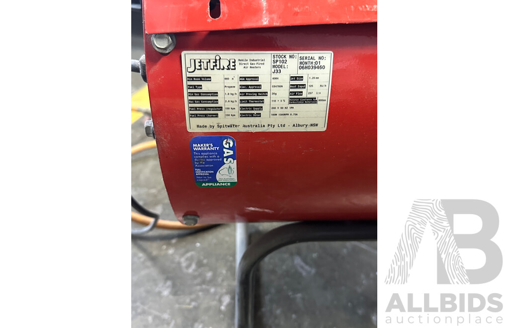 Jetfire J33 Direct Gas-Fired Air Heater - Lot of 2