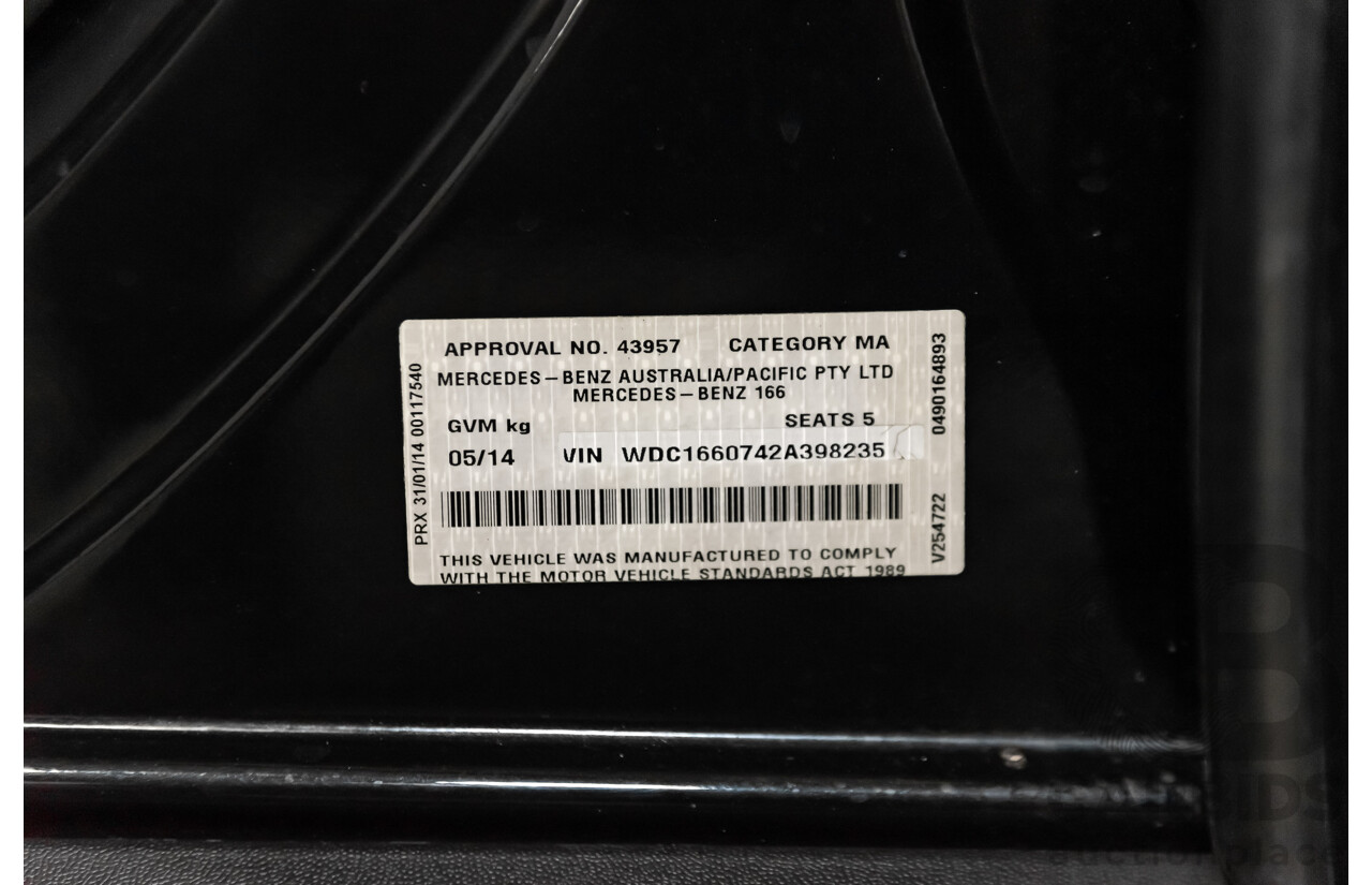 5/2014 Mercedes-Benz ML 63 AMG (4x4) 166 4d Wagon Black 5.5L Twin Turbo V8