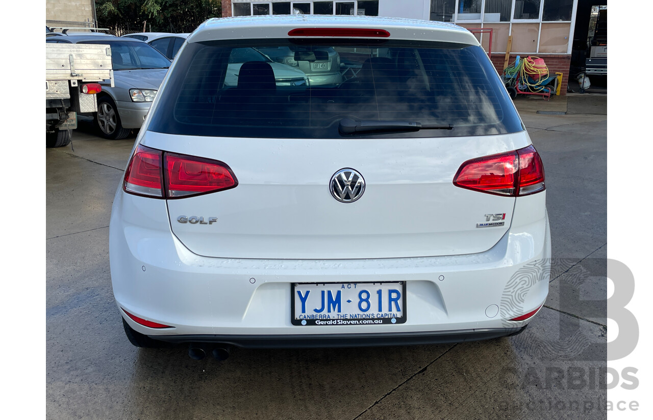 5/2013 Volkswagen Golf 90 TSI Comfortline AU 5d Hatchback White 1.4L