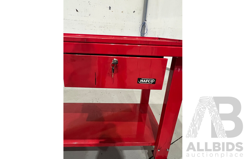 Hafco Metal Rolling Work Bench with Drip Tray