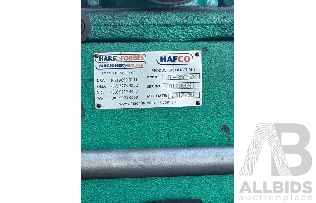 05/2012 HAFCO Hare & Forbes  35 Tonne Hydraulic Press
