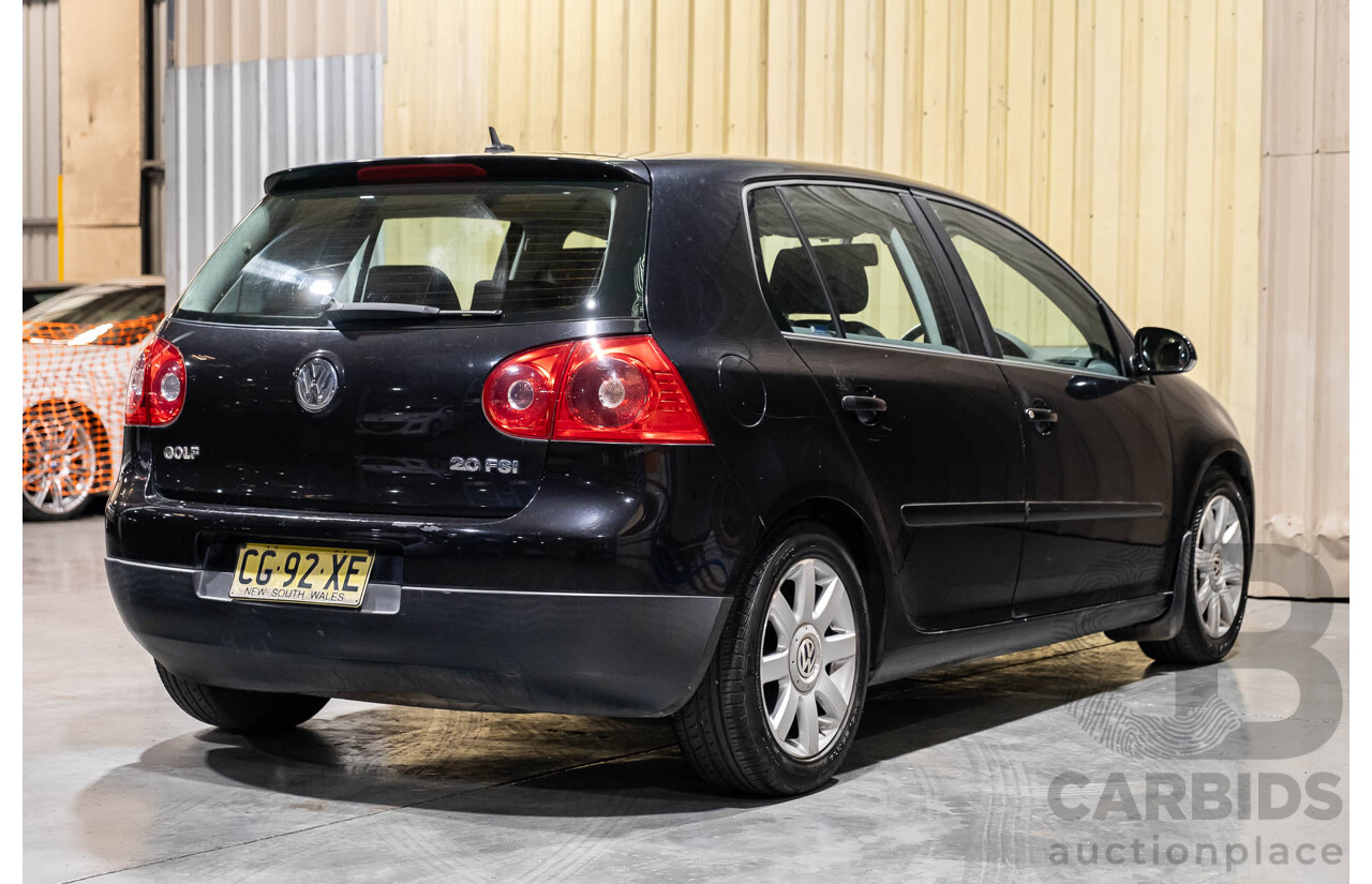 3/2006 Volkswagen Golf 2.0 FSI Sportline 1K 5d Hatchback Black 2.0L