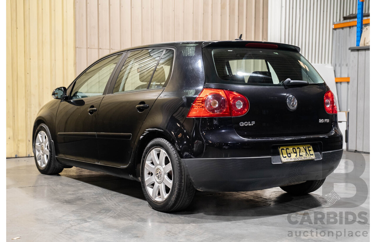 3/2006 Volkswagen Golf 2.0 FSI Sportline 1K 5d Hatchback Black 2.0L