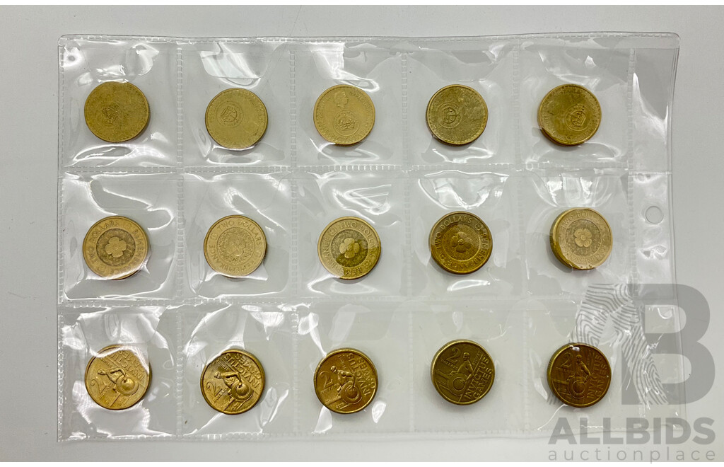 Australian Commemorative Two Dollar Coins Including 2016 Fifty Years Decimal Currency, 2012 Remembrance, 2018 Invictus