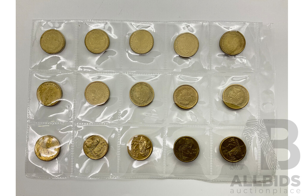 Australian Commemorative Two Dollar Coins Including 2016 Fifty Years Decimal Currency, 2012 Remembrance, 2018 Invictus