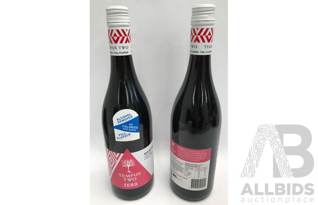 Tempus Two Zero Red Blend Wine 750ml - Lot of 6