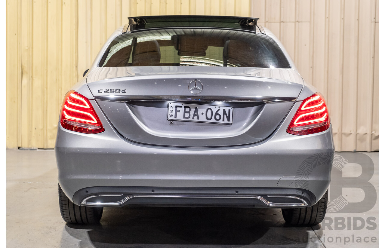 9/2015 Mercedes-Benz C250d W205 MY16 4d Sedan Palladium Silver Metallic Turbo Diesel 2.1L