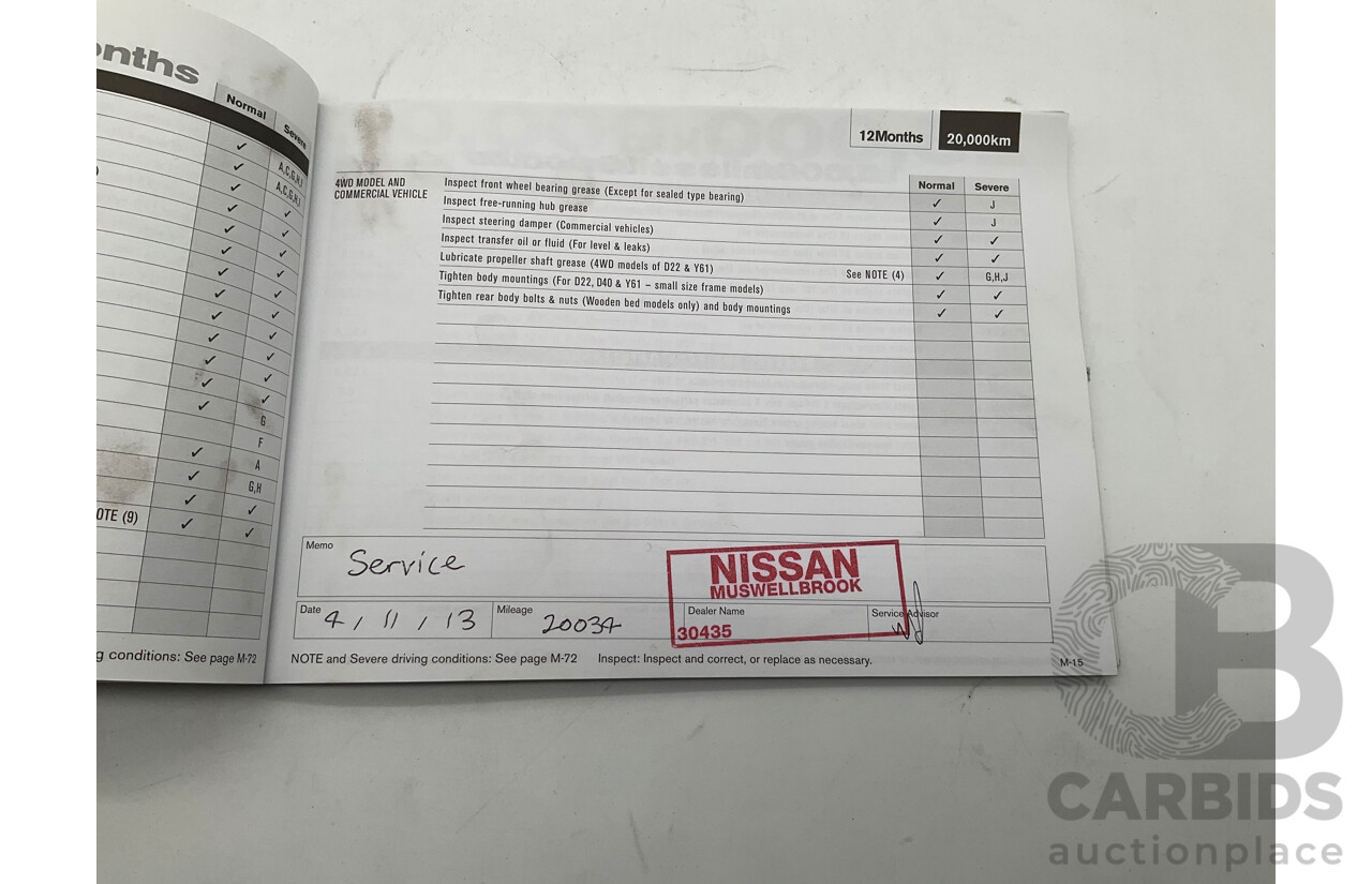 3/2012 Nissan Navara ST-X (4x4) D40 MY12 Dual Cab P/Up White Turbo Diesel V6 3.0L