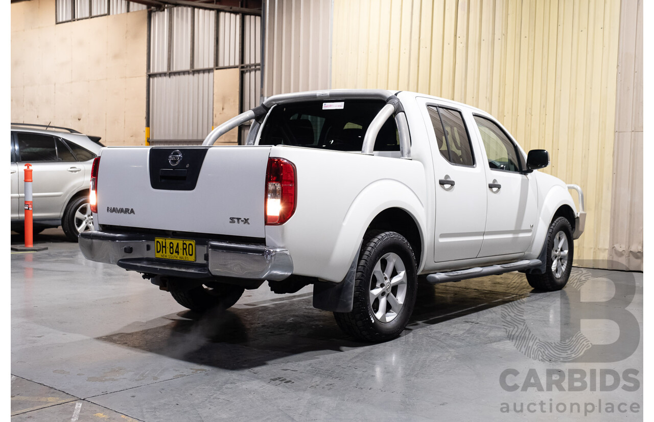 3/2012 Nissan Navara ST-X (4x4) D40 MY12 Dual Cab P/Up White Turbo Diesel V6 3.0L