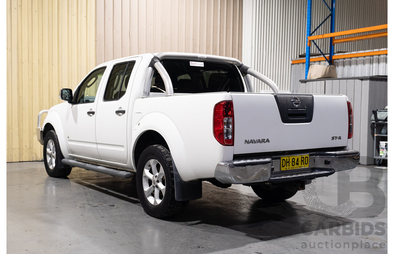 3/2012 Nissan Navara ST-X (4x4) D40 MY12 Dual Cab P/Up White Turbo Diesel V6 3.0L