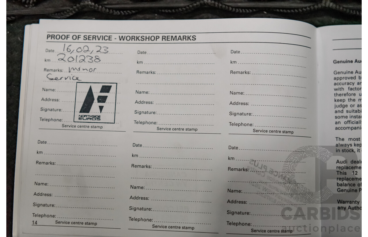 6/2009 Audi A4 2.0 TFSI Quattro B8 (8K) 4d Sedan Blue 2.0L Turbo