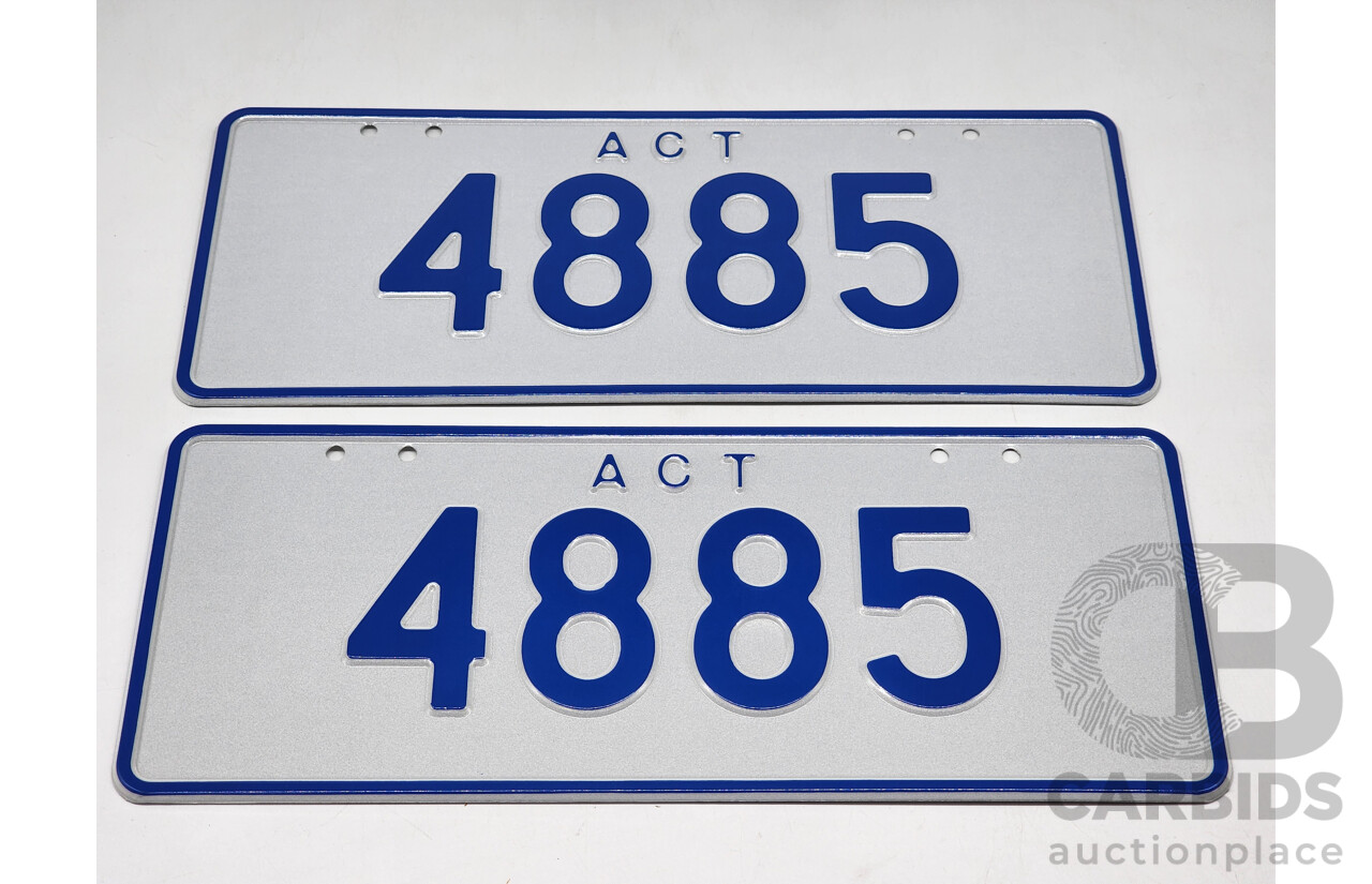 ACT 4 - Digit Numerical Number Plate - 4885
