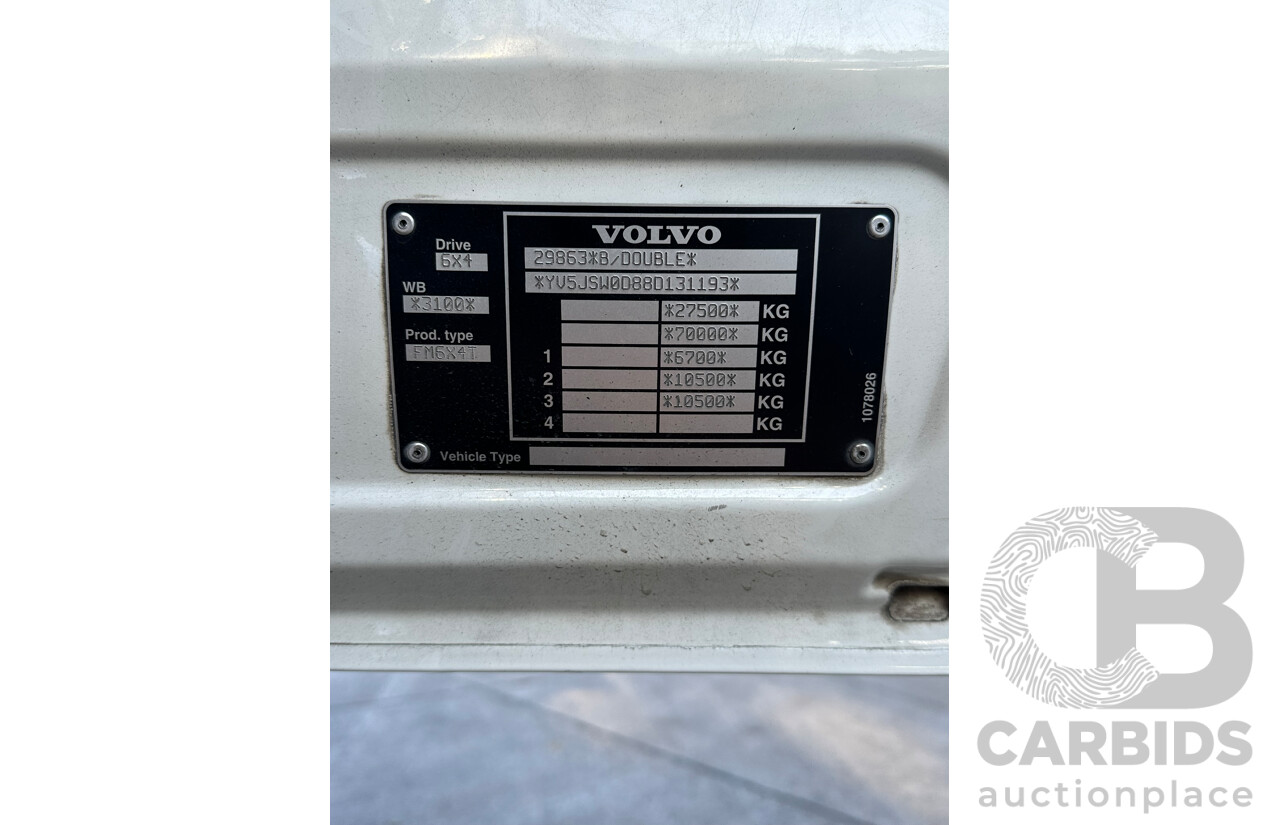 10/2008 Volvo FM 13 6x4 480 HP I-Shift Prime Mover