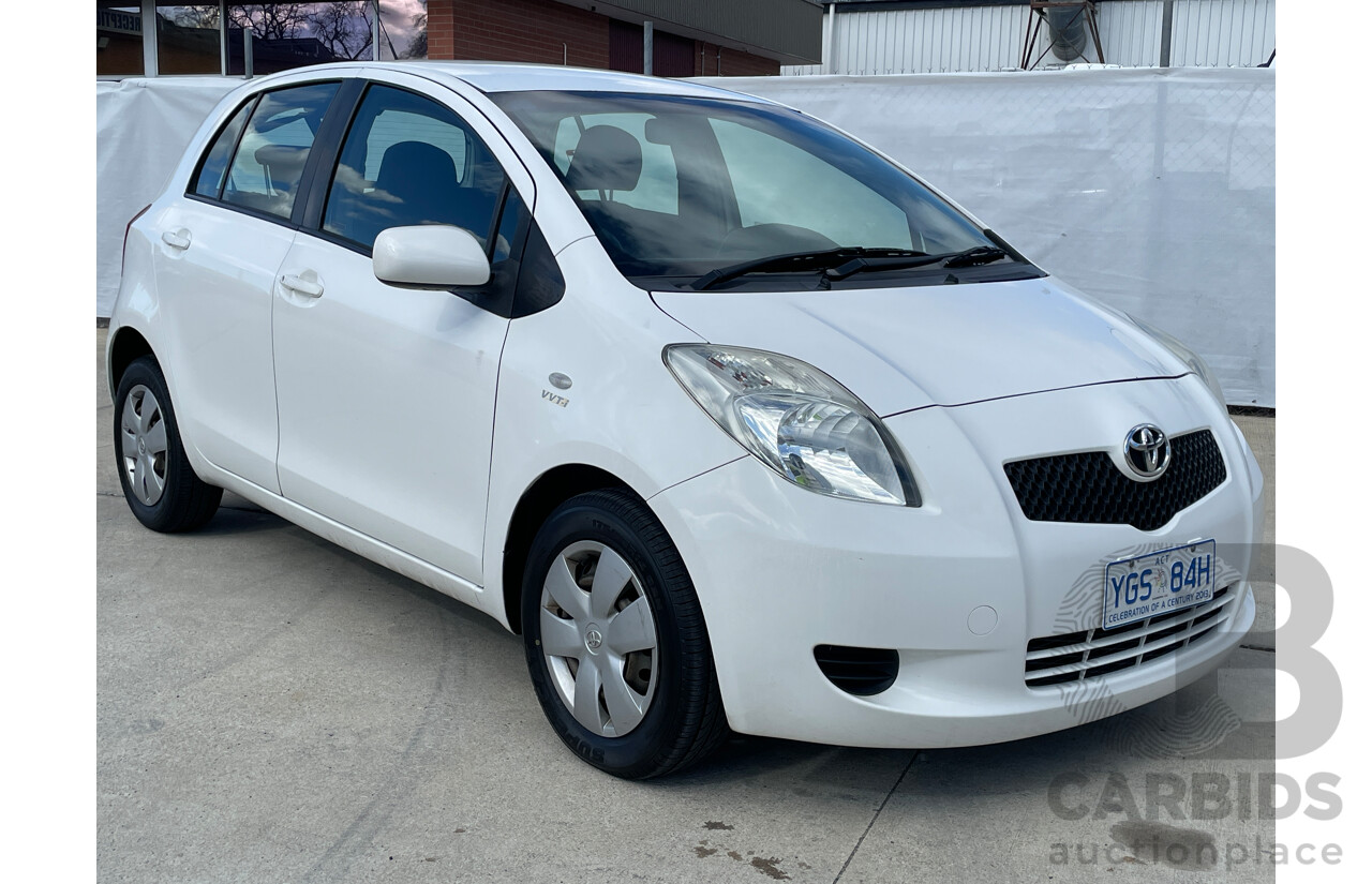9/2007 Toyota Yaris YR NCP90R 5d Hatchback White 1.3L