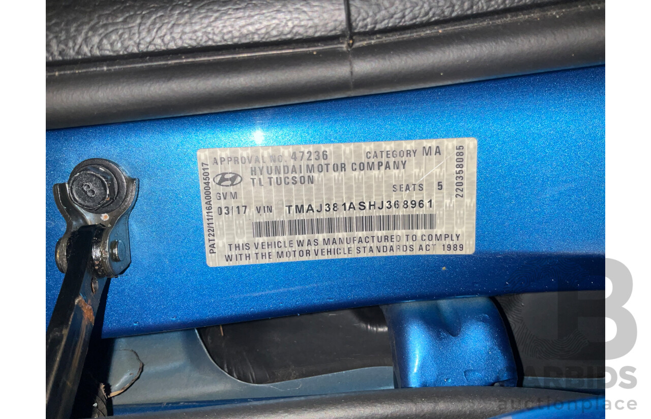 3/2017 Hyundai Tucson Highlander (AWD) TLE 4d Wagon Metallic Blue Turbo Diesel 2.0L