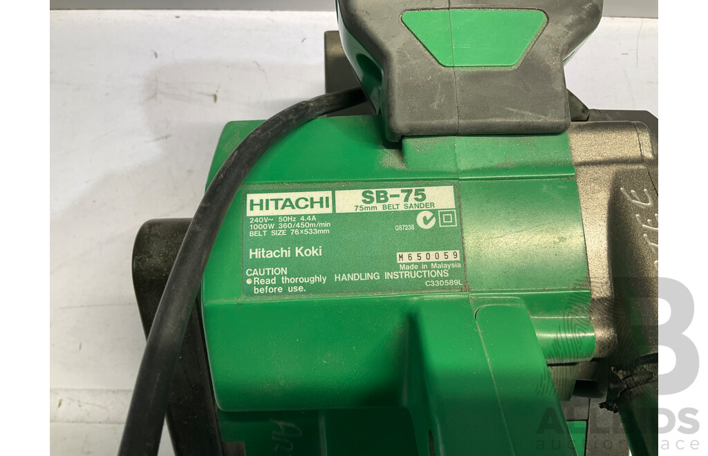 HITACHI (SB-75) 1000W 75mm Belt Sander, Variable Speed - ORP $449.00