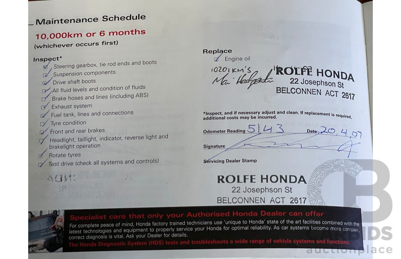 6/2006 Honda Jazz GLi MY06 5d Hatchback Yellow 1.3L