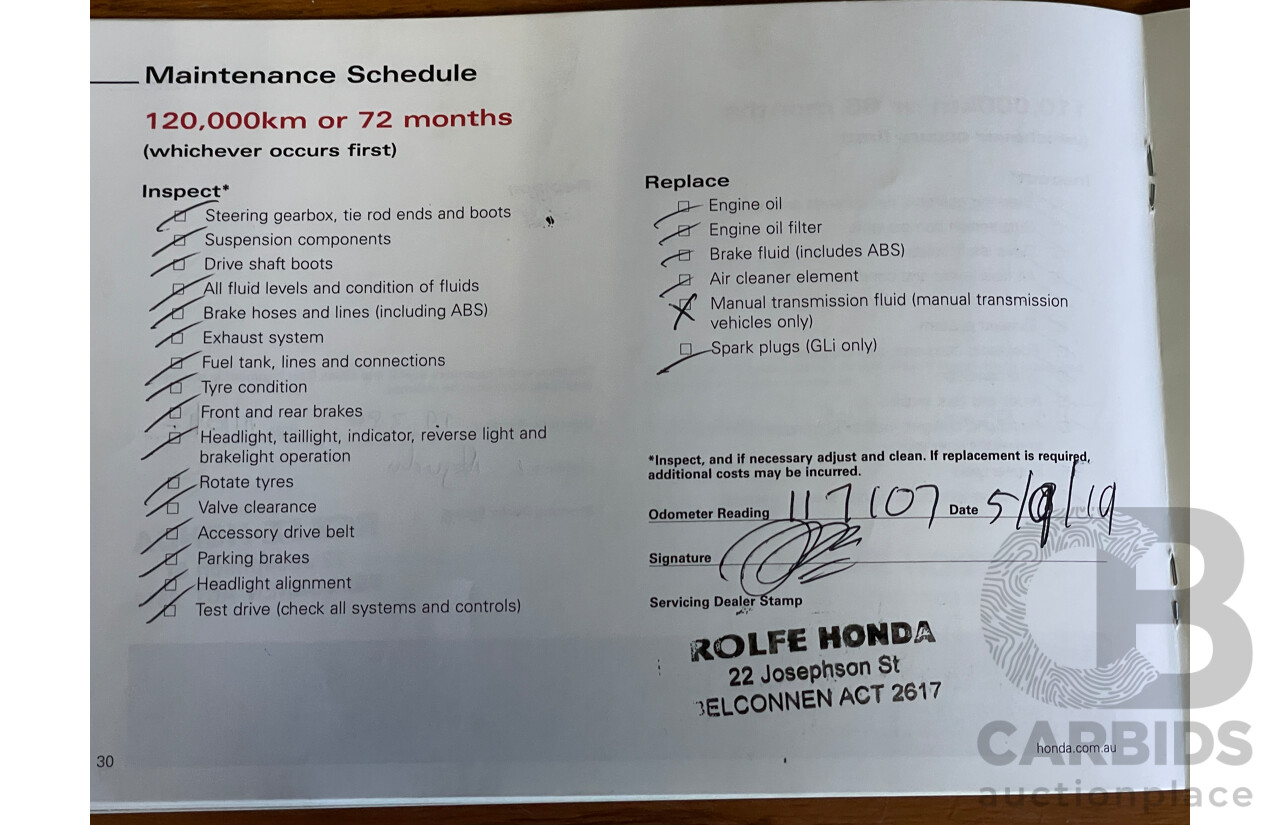 6/2006 Honda Jazz GLi MY06 5d Hatchback Yellow 1.3L