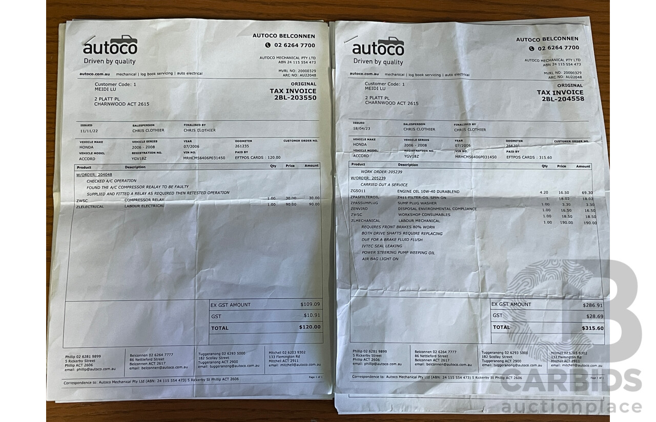 7/2006 Honda Accord VTi 40 4d Sedan Silver 2.4L