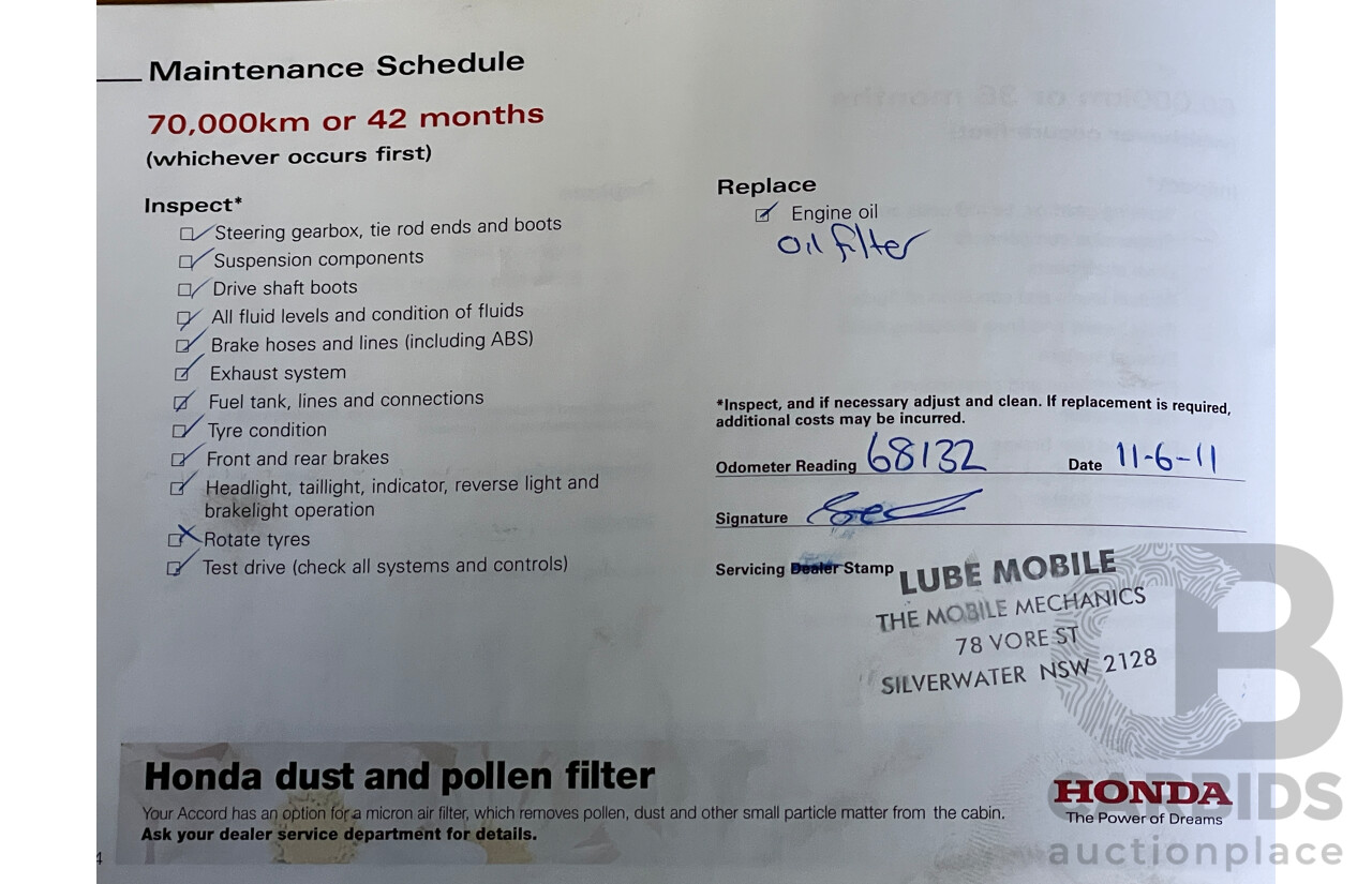 7/2006 Honda Accord VTi 40 4d Sedan Silver 2.4L