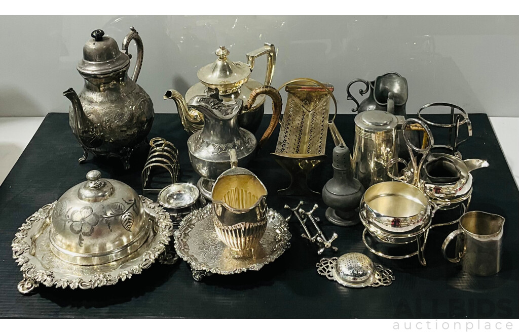 Large Collection Antique Silverplate Serving Ware