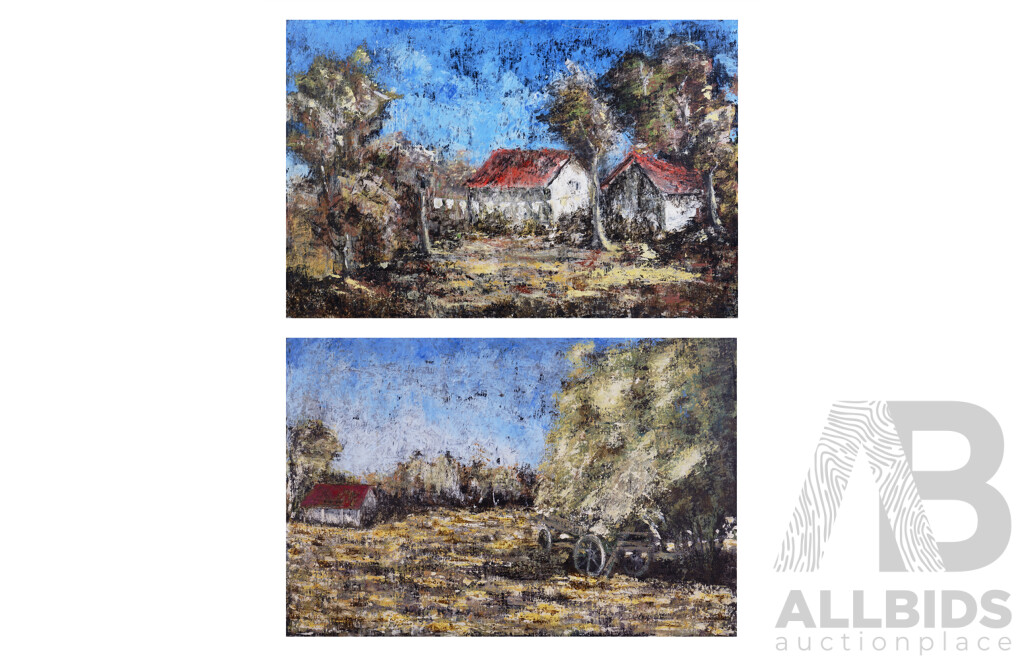 Two Australian Landscape Paintings, Oil on Canvas on Board (2)