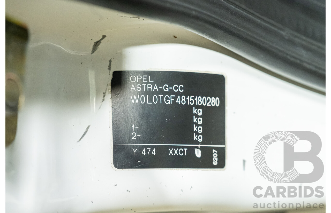 4/2001 Holden Astra CITY TS 5d Hatchback White 1.8L