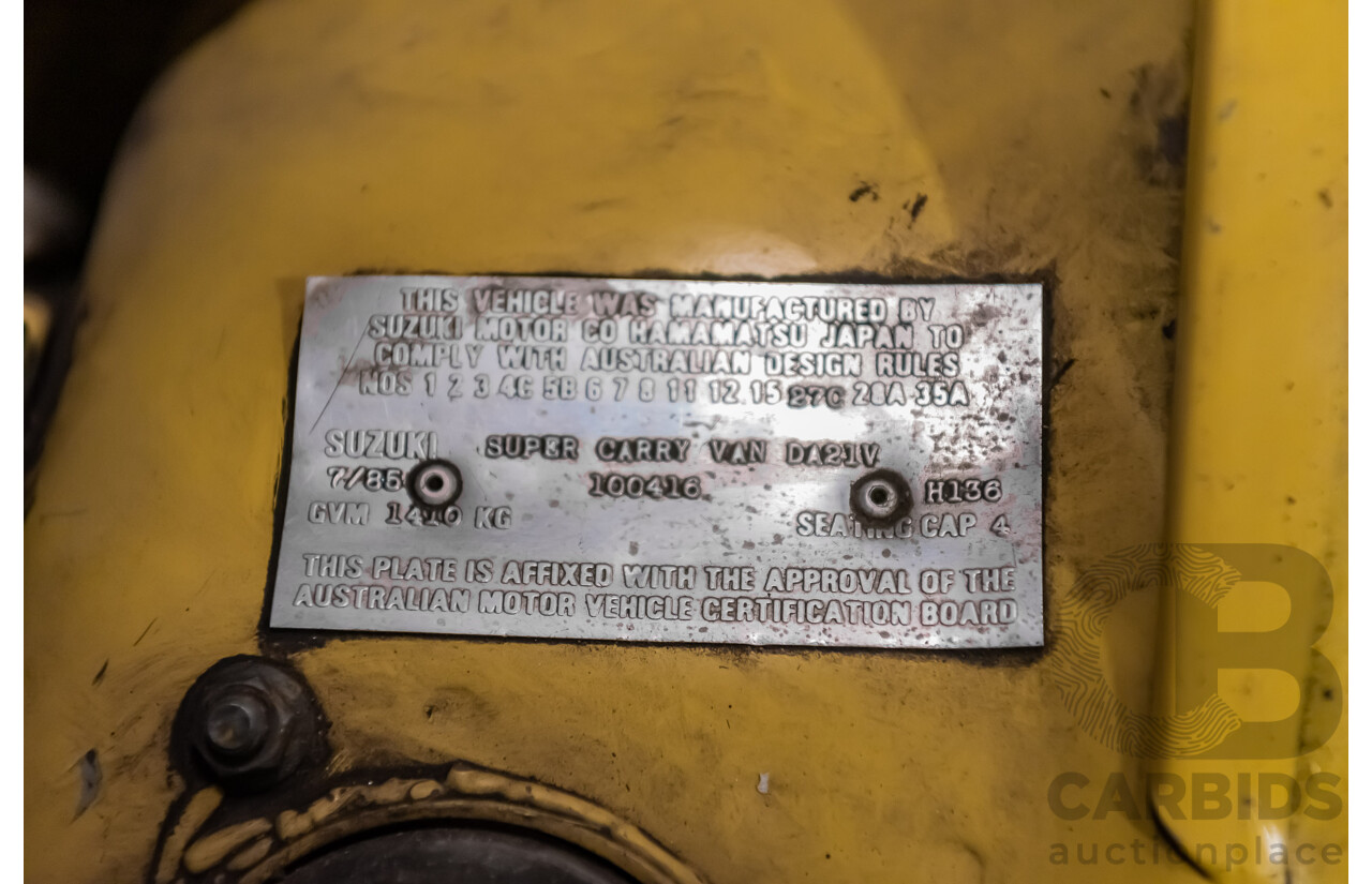 7/1985 Suzuki Super Carry DA21V Van Yellow 1.0L