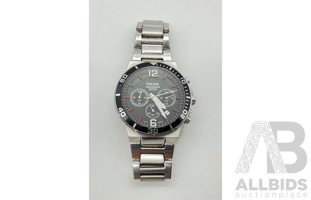 Gents Pulsar Chronograph 100m Wrist Watch