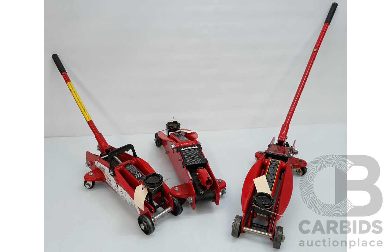 SCA Hydraulic Trolley Jack 1400 and 1800kg - Lot of 3