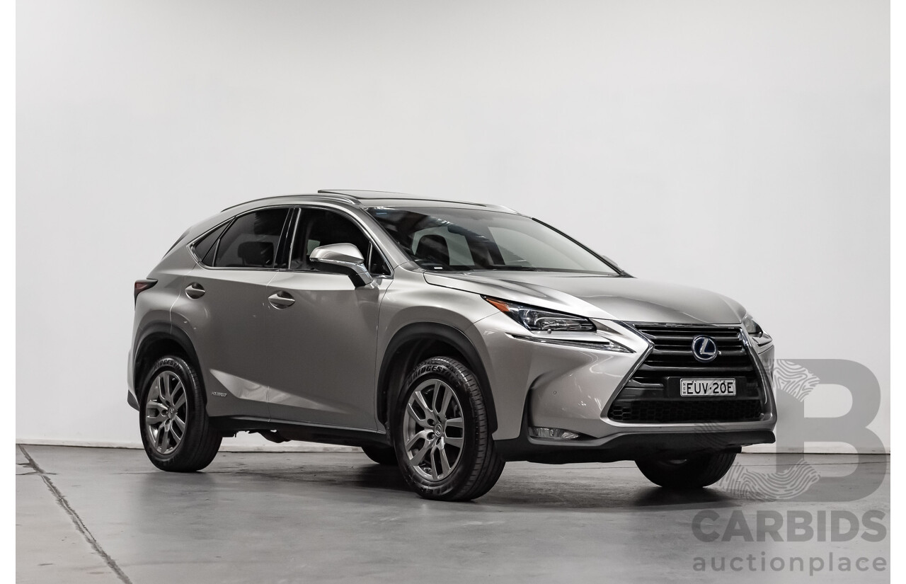 1/2015 Lexus Nx300h Luxury Hybrid (fwd) AYZ10R 4d Wagon Silver 2.5L Petrol - Hybrid