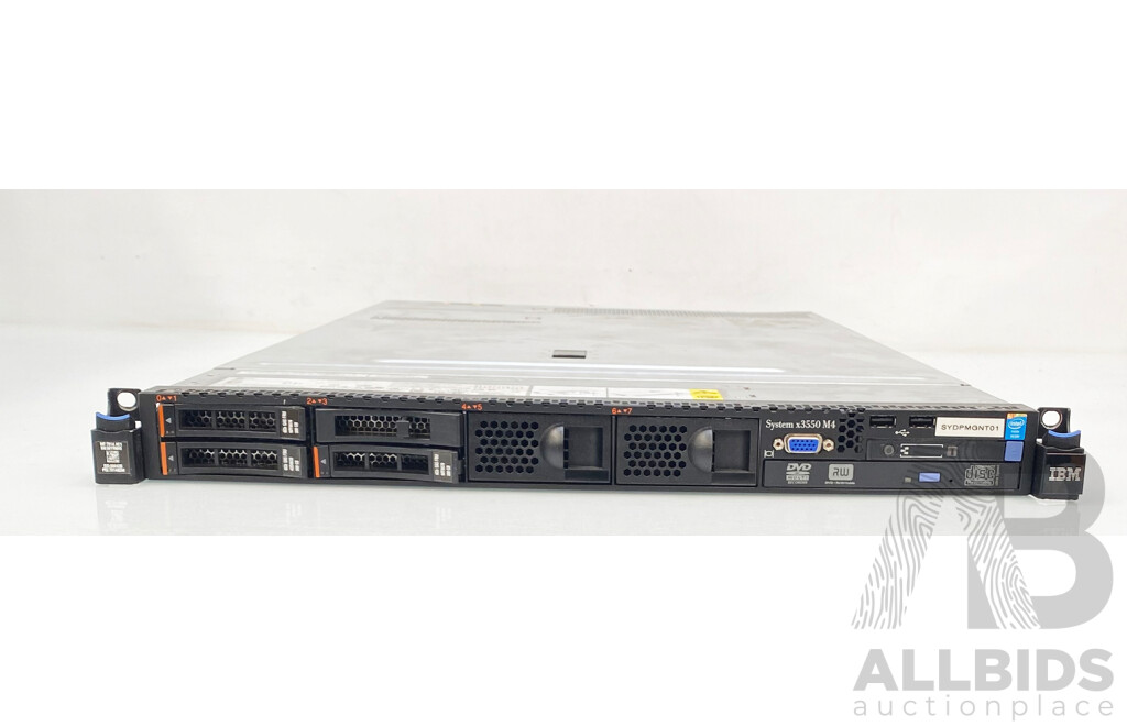 IBM System X3550 M4 Intel Xeon (E5-2609 ) 2.40GHz 4-Core CPU 1RU Server