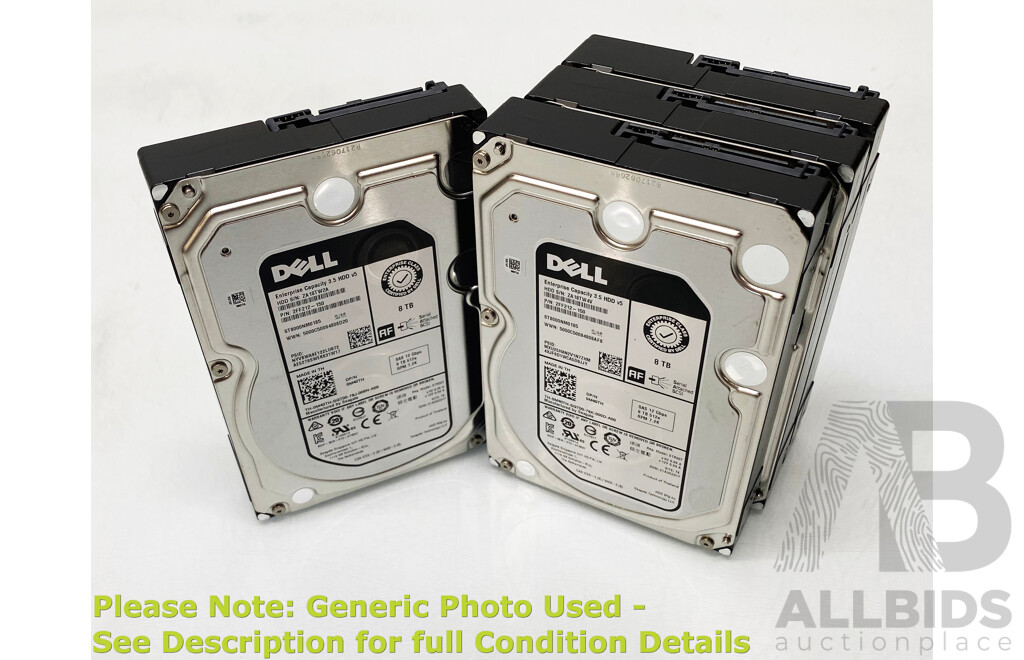 Dell (ST8000NM0185) Enterprise 8TB 7.2K SAS 12Gb/s 3.5-Inch Hard Drive - Lot of Four