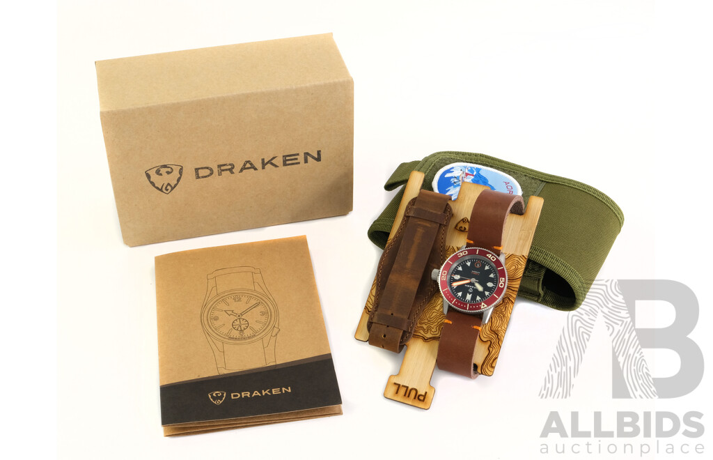 Boxed Draken Aoraki Field Watch, Sapphire Crystal with Spare Band