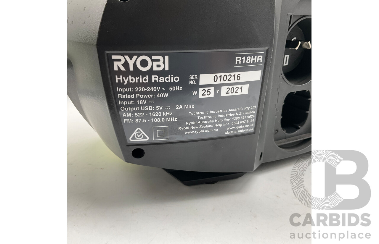 RYOBI Hybiri Radio - Skin Only - ORP $179