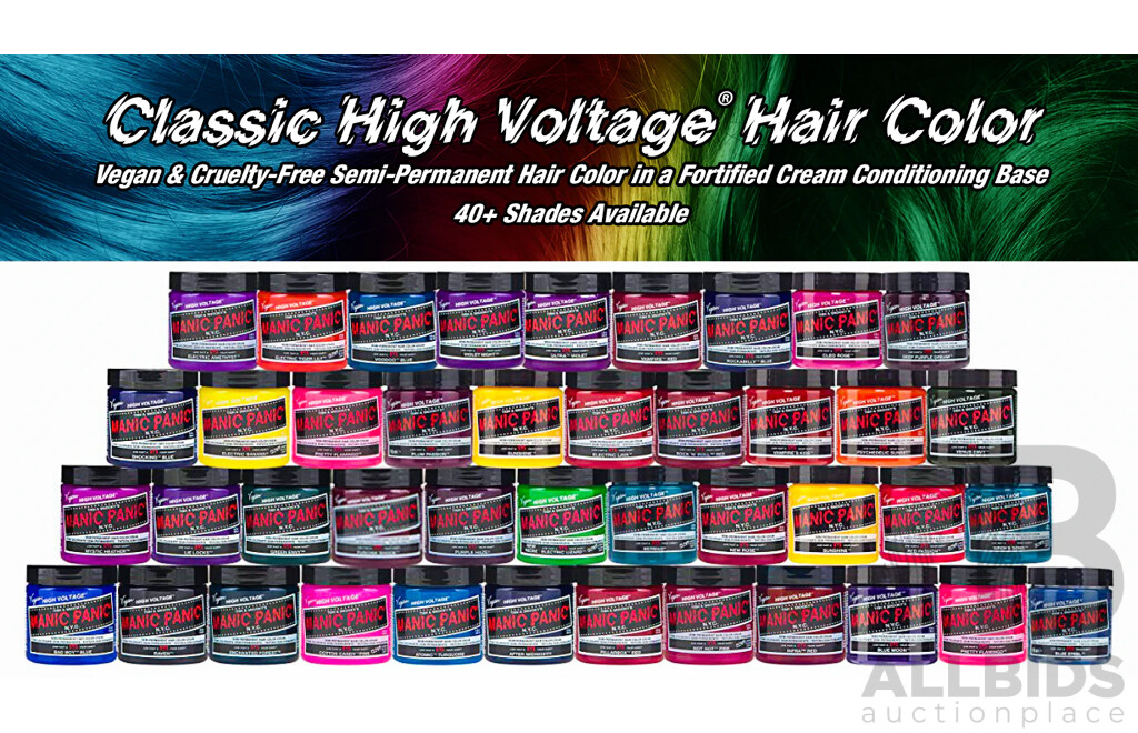 MANIC PANIC Semi Permanent Cream Hair Color & Super Strength Bleach Kit & Large Tint Brush - Lot of 37 - Estimated Total ORP $700.00