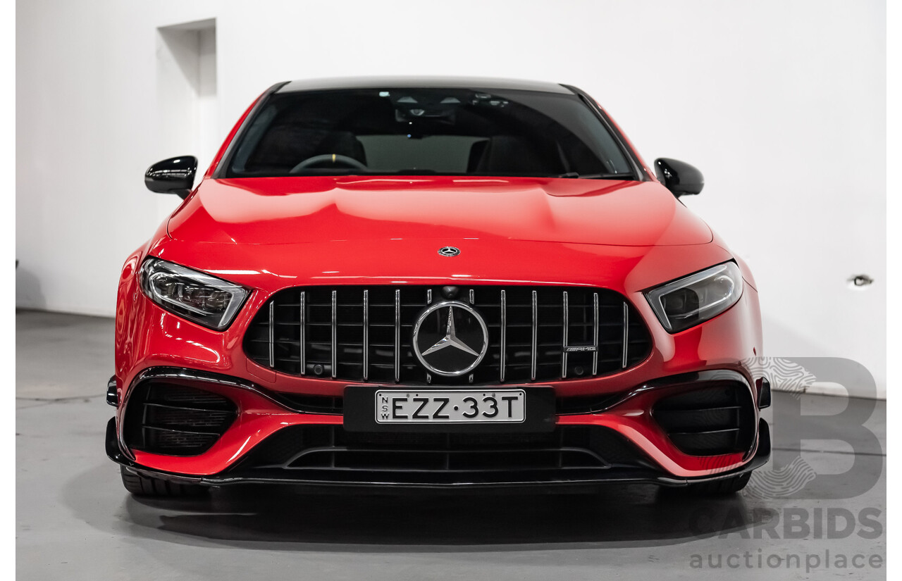02/2020 Mercedes Benz A45 S AMG 4Matic+ (AWD) W177 MY20 4d Hatchback Jupiter Red Turbo 2.0L