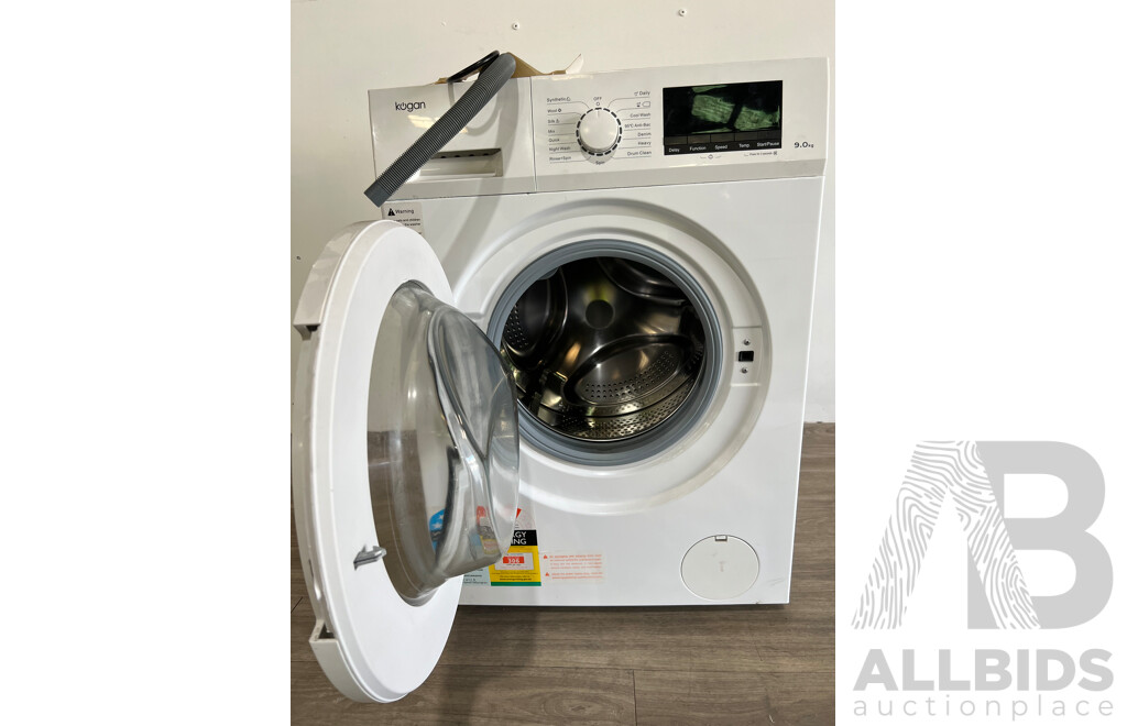 Kogan (KAGFLWASH9A) 9kg Front Load Washing Machine - ORP$539.00(Broken Handle)