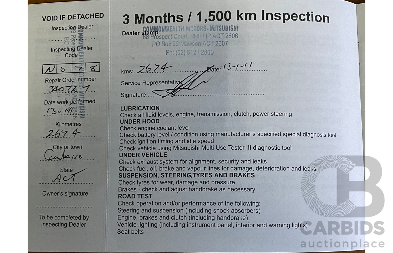 12/2010 Mitsubishi ASX (2wd) XA 4d Wagon Grey 2.0L