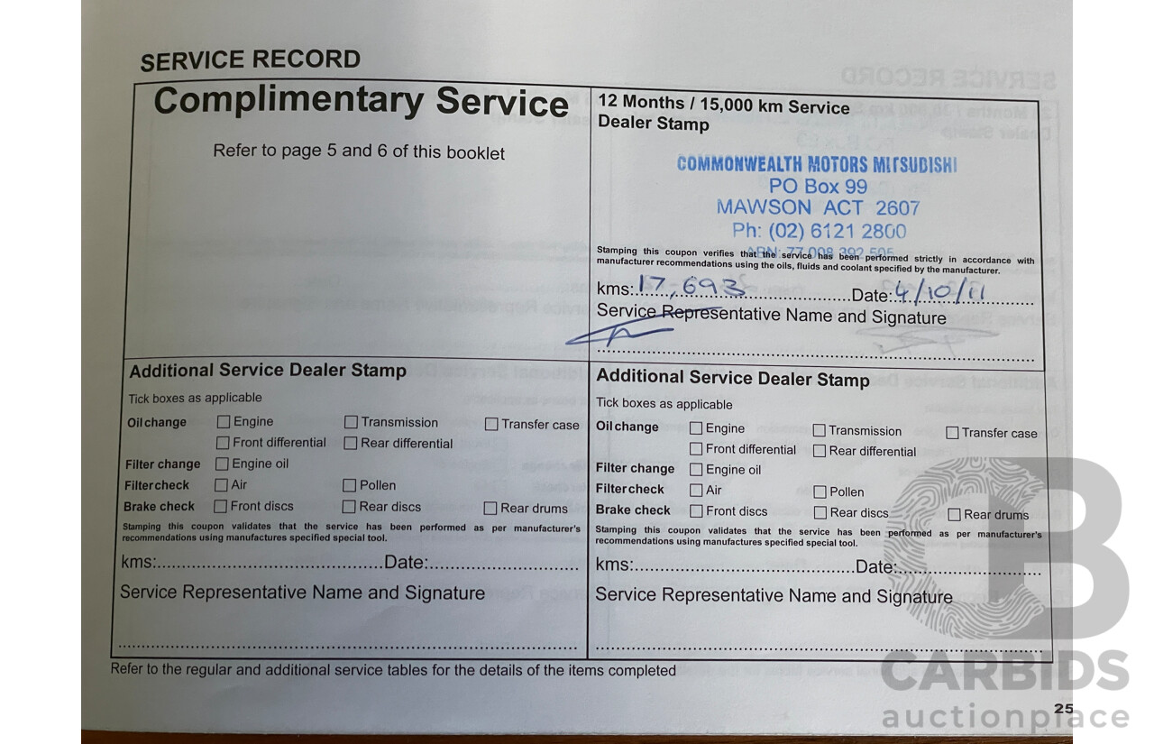 12/2010 Mitsubishi ASX (2wd) XA 4d Wagon Grey 2.0L