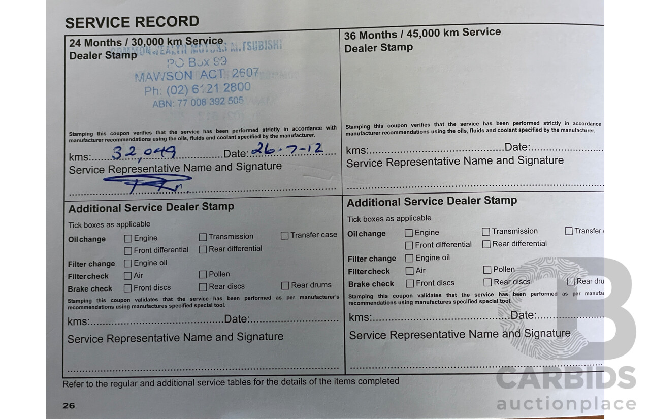 12/2010 Mitsubishi ASX (2wd) XA 4d Wagon Grey 2.0L