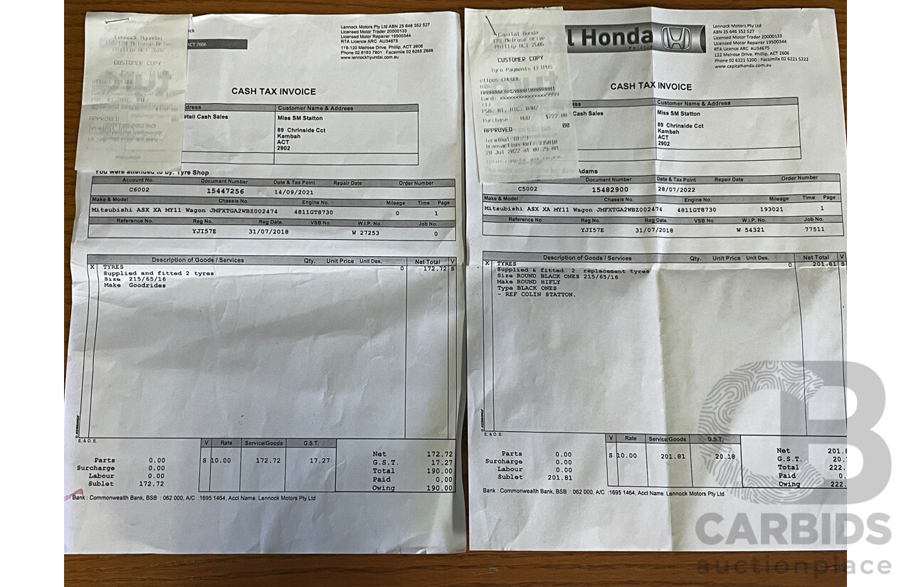 12/2010 Mitsubishi ASX (2wd) XA 4d Wagon Grey 2.0L