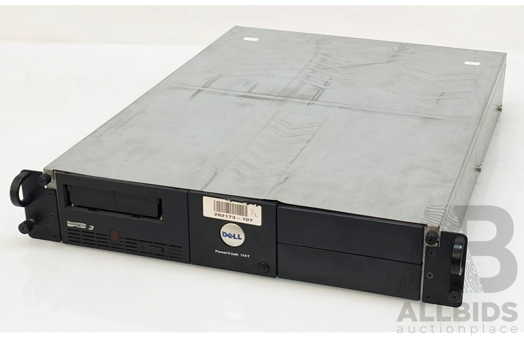 Dell (46C2417) Powervault 114X Tape Drive Enclosure & Dell (0CC011) Powervault 114T Tape Rack Enclosure