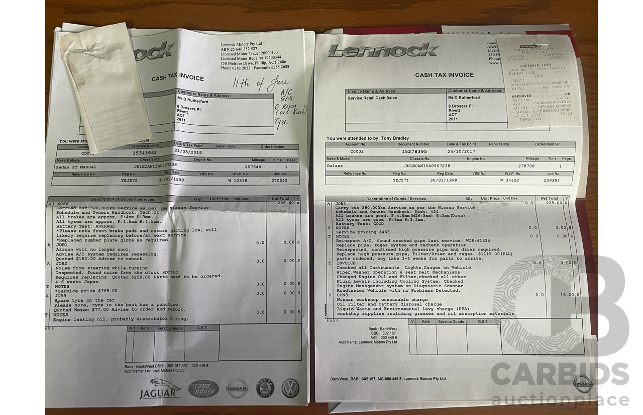 8/1997 Nissan Pulsar PLUS N15 4d Sedan Silver 1.6L