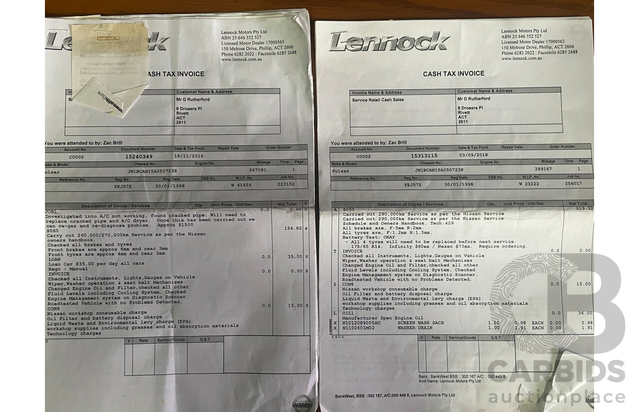 8/1997 Nissan Pulsar PLUS N15 4d Sedan Silver 1.6L