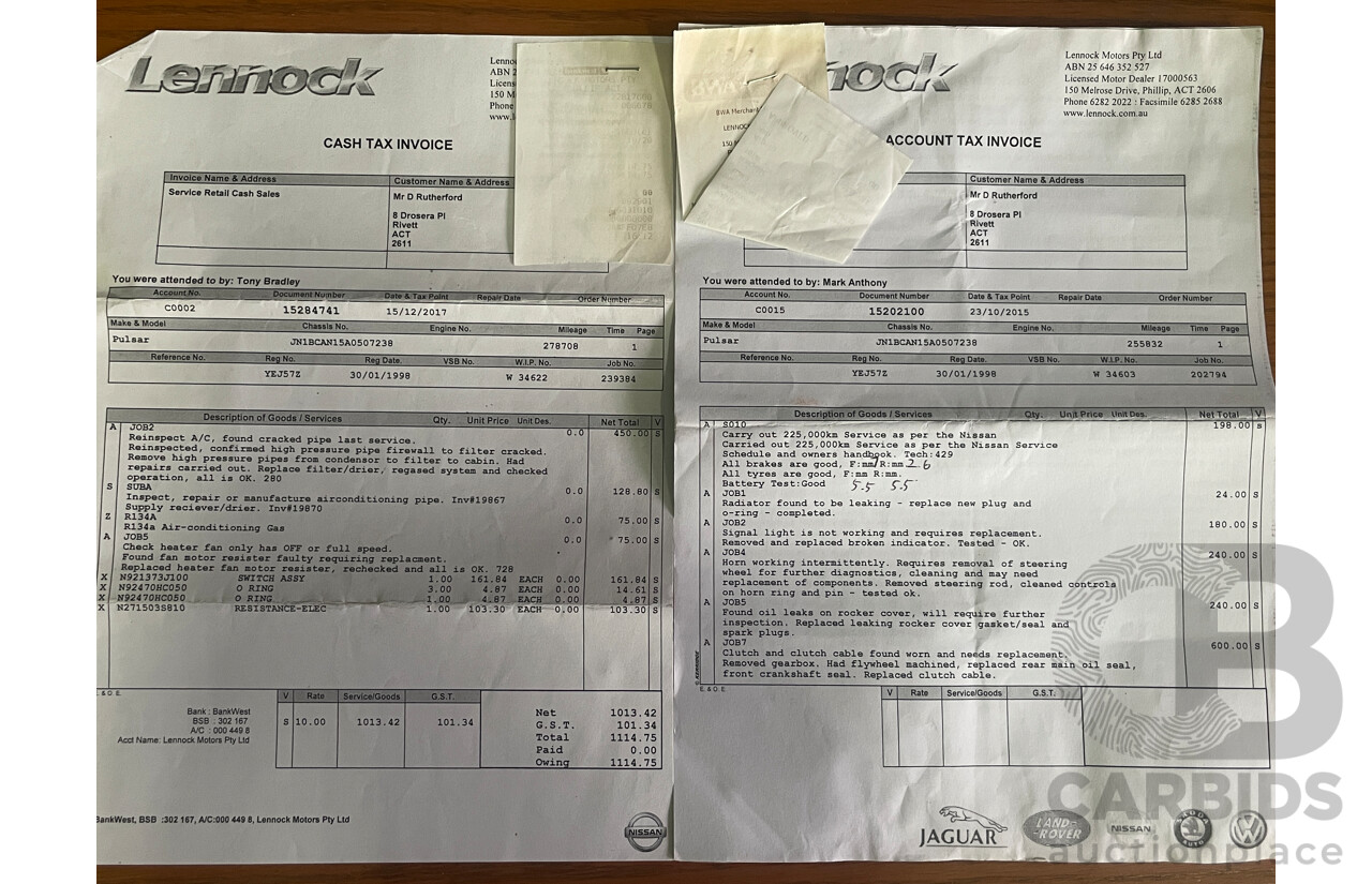 8/1997 Nissan Pulsar PLUS N15 4d Sedan Silver 1.6L
