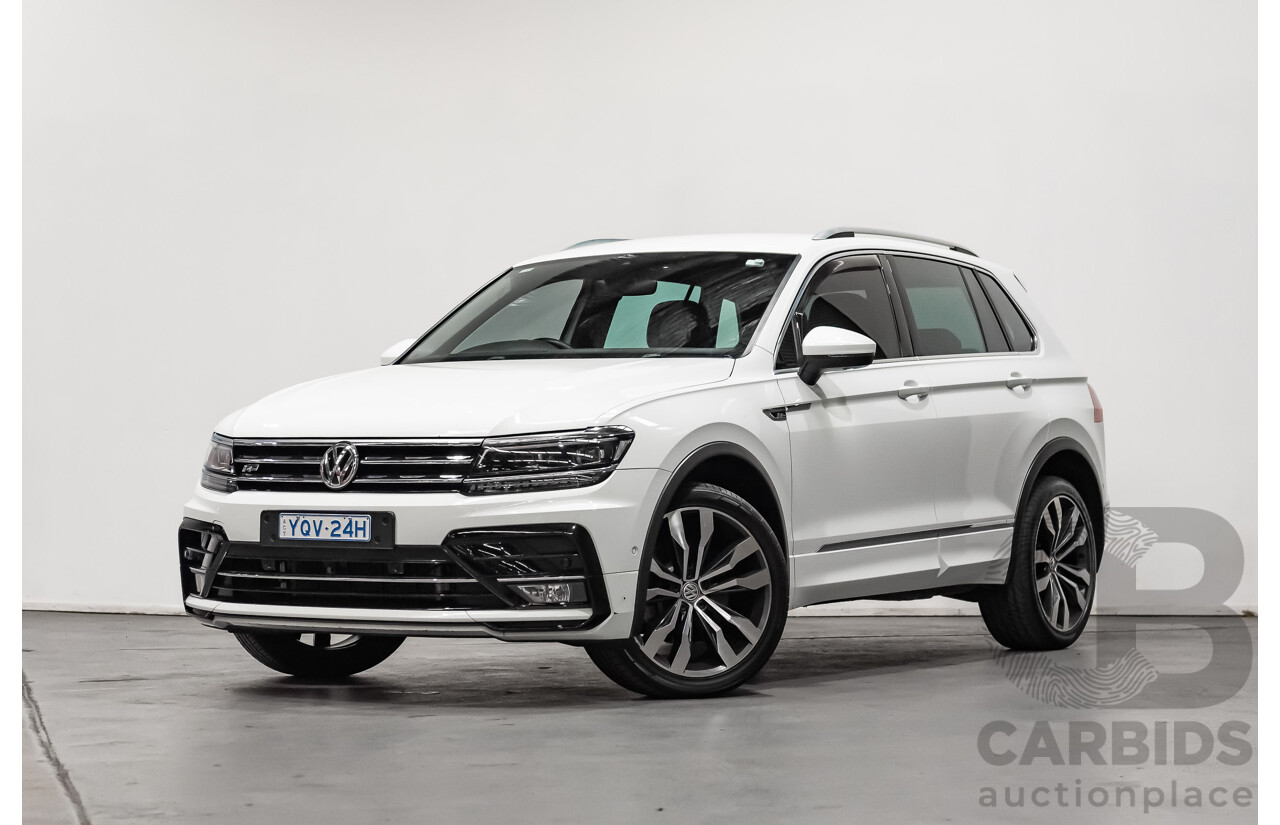 9/2019 Volkswagen Tiguan 162 TSI R-Line (4x4) 4d Wagon White 2.0L Turbo