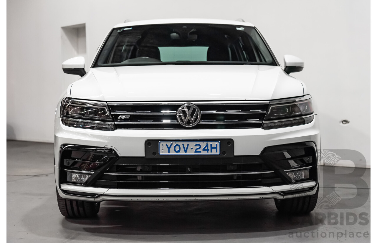 9/2019 Volkswagen Tiguan 162 TSI R-Line (4x4) 4d Wagon White 2.0L Turbo